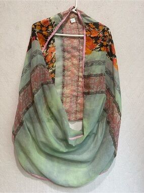 B. P. Infinity Light Green Floral Patterned Women's Scarf Summer